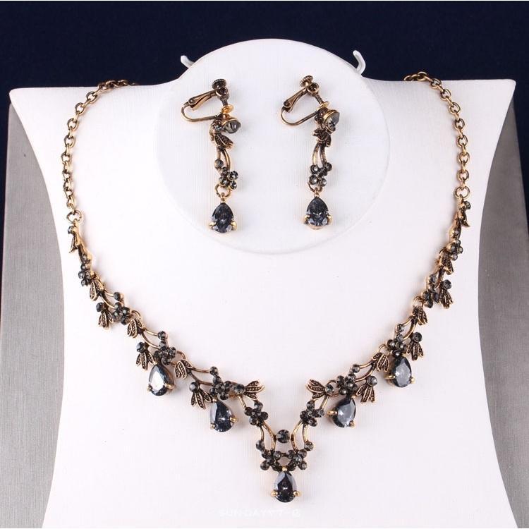 ウェディングティアラ ネックレス/イヤリング ブライダル ティアラ クリスタル ウエディング パーティー ジュエリー ブライダル小物 結婚式 - 画像 (2)