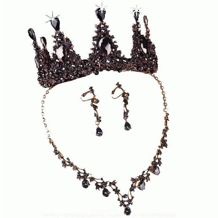 ウェディングティアラ ネックレス/イヤリング ブライダル ティアラ クリスタル ウエディング パーティー ジュエリー ブライダル小物 結婚式 - 画像 (4)