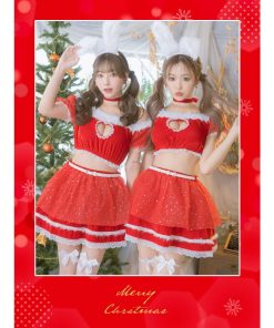 Tika サンタ コスプレ 衣装 バニーガール コス うさ耳 赤 セクシー かわいい エロ サンタコス 人気 キャバドレス