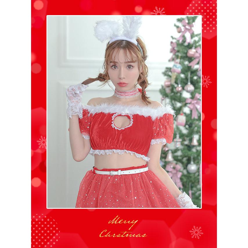 Tika サンタ コスプレ 衣装 バニーガール コス うさ耳 赤 セクシー かわいい エロ サンタコス 人気 キャバドレス - 画像 (6)