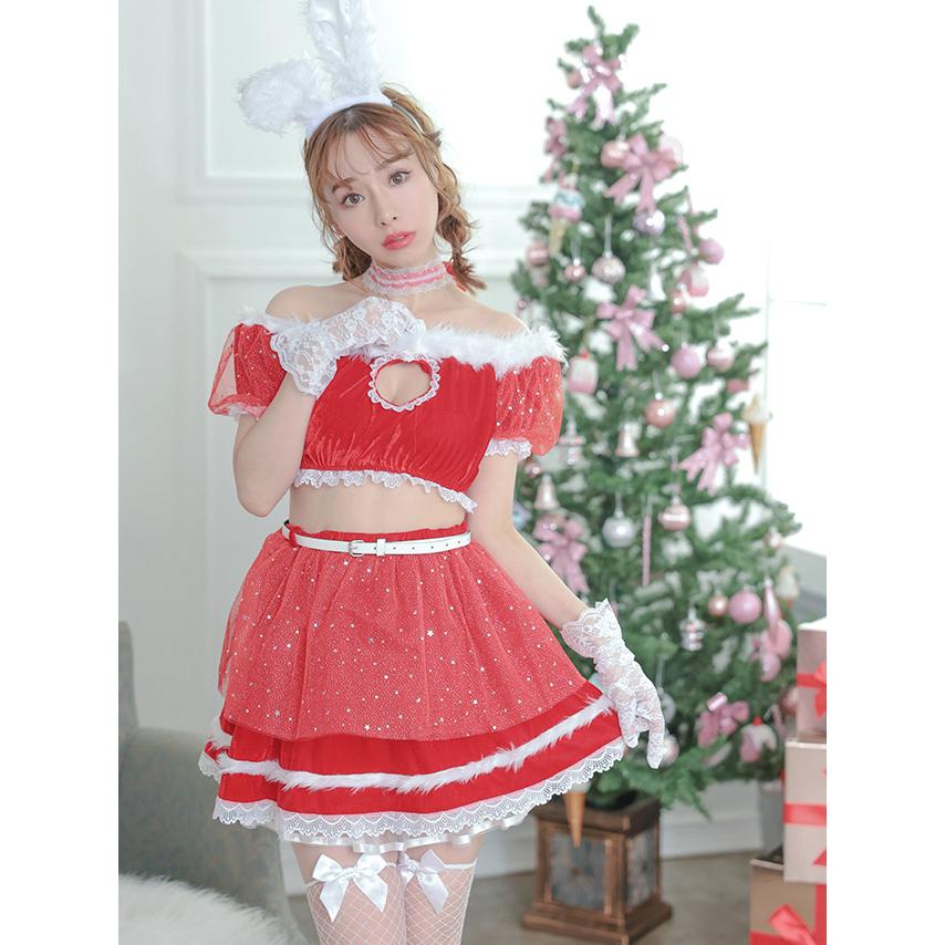 Tika サンタ コスプレ 衣装 バニーガール コス うさ耳 赤 セクシー かわいい エロ サンタコス 人気 キャバドレス - 画像 (8)