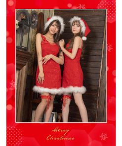 Tika サンタ コスプレ セット サンタ帽子 キャミ ワンピース 赤 かわいい サンタコス レディース 衣装 大人 クリスマス