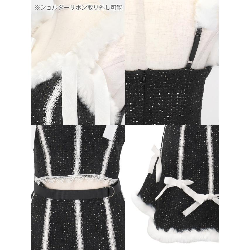 Tika ハロウィンコスプレ 猫 コスプレ かわいい ツイード リボン ガーリー へそ出し ウエストカットアウト アニマル 4点セット - 画像 (8)