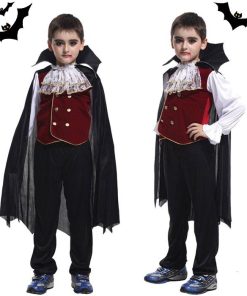 ハロウィン仮装 ヴァンパイア キッズ用 コスチューム 吸血鬼 コスプレ衣装 子供 男の子 トップス ボトムス マント 3点セット コウモリ ドラキュラ 人気 定番