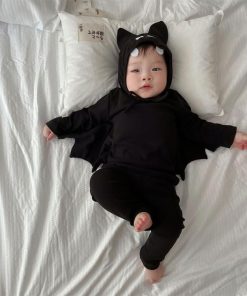3点セット ハロウィン 衣装 ベビー服 上下セット トップス ズボン キャップ 子供 コスプレ コウモリ ハロウィン衣装 こうもり セパレート パーティー イベント