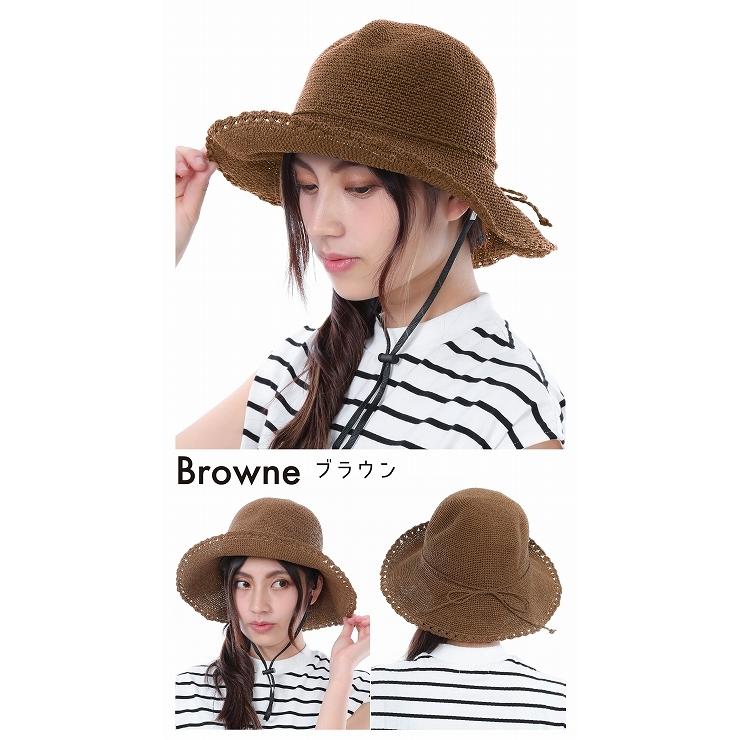 Drection 帽子 レディース 麦わら帽子 ペーパー 折りたたみ 保育士 uv 春 夏 春夏 UVカット ストローハット 母の日 ギフト つば広 日焼け防止 爆買 - 画像 (7)