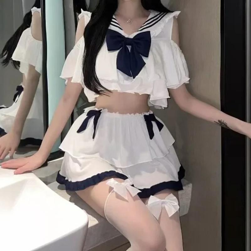 セーラー服 コスプレ 半袖 夏服 制服 女子制服 学生服 上下セット JK 女子高生 女子校生 高校生 制服女子 - 画像 (2)