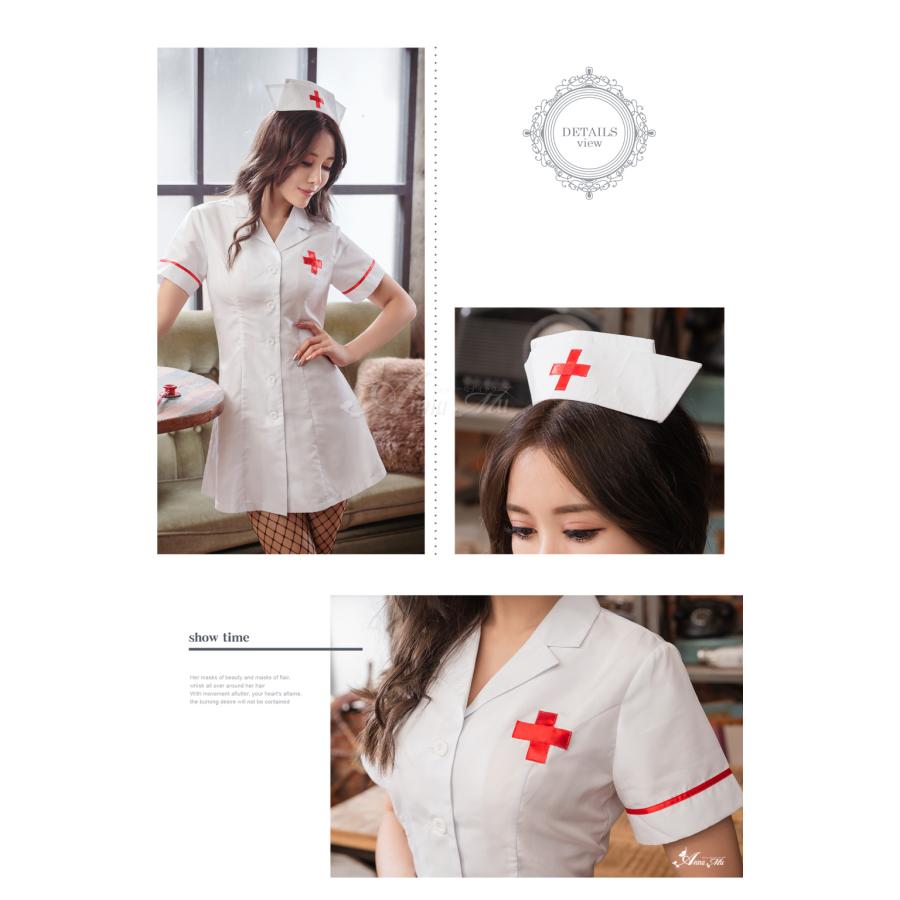 コスプレ ナース レディース セクシー 看護師 看護婦 女医 医者 ドクター 白衣 制服 ミニスカ ワンピース コスチューム 可愛い ハロウィン 衣装 仮装 - 画像 (7)