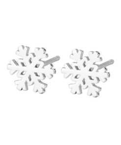 雪の結晶 スノーフレーク ピアス レディース プラチナ仕上げ