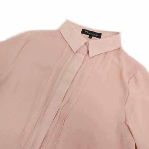 マーキュリーリュクス MercuryLUX シャツ プリーツ 長袖 透け感 ピンクベージュ 1 レディース
