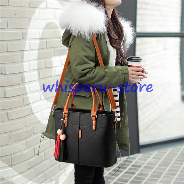 ショルダーバッグ トートバッグ 斜めがけ 軽い 大容量 A4 レディース レトロ PU レザー 大きめ かばん バッグ 2way 軽量 肩掛け 通勤 - 画像 (9)