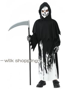 死神 夜光  衣装 お化け 光る 夜光骸骨 夜光死神 仮服 子供 子供服 キッズ 仮装 女の子 男の子 骸骨 怖い