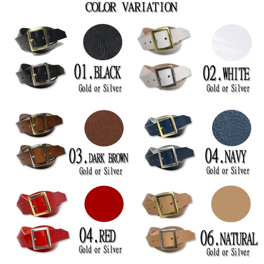 ベルト 栃木レザー メンズ 本革 40mm 牛革 固定サイズ 6カラー 2バリエーション 国産 日本製 無地 ム地 カジュアル - 画像 (6)