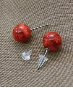 ふるさと納税 和泉市 珊瑚のピアス(10ミリ玉)