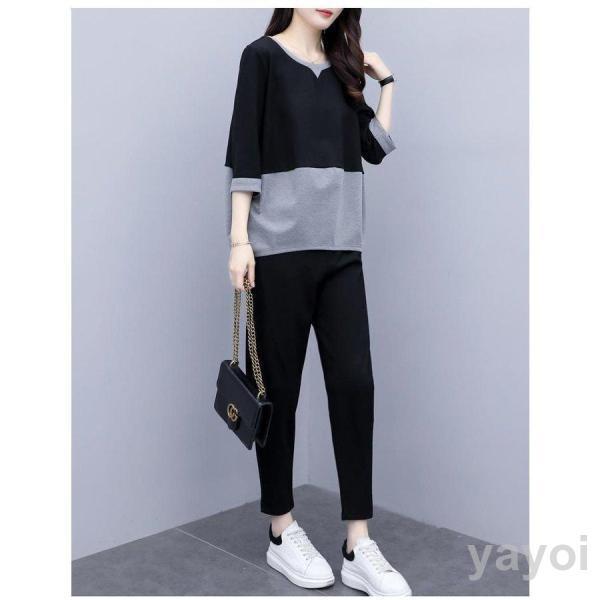 セットアップ レディース 春夏 半袖 5分袖シャツ カットソー スウェット スポーツウェア ルームウエア 九分丈パンツ パーカー 部屋着 ジャージ カジュアル