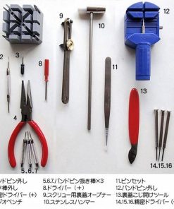 送料無料 腕時計工具セット 16点 時計修理 メンテナンス 電池交換用