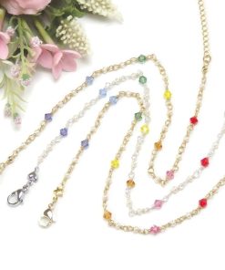 メール便 アンクレット 厄除け 開運 七色 7色 スワロフスキー パール 淡水パール 真珠 淡水真珠 おしゃれ かわいい 母の日 ギフトに プレゼントに