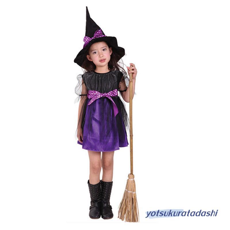 衣装 子供 クリスマス コスプレ 女の子 魔女 ウィッチ 魔法使い キッズ ジュニア 子ども コスチューム 服 仮装 - 画像 (2)