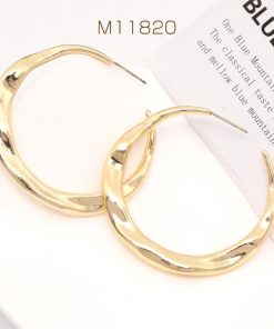 デザインピアス 不規則Cフープ 50mm ゴールド（2ヶ）