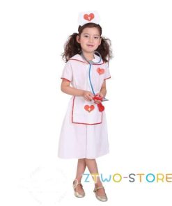 ハロウィン衣装 ナース 白衣 女医 医者 コスプレ 子供服 ドレス 仮装 可愛い キッズ ドクター ナース服 看護婦 コスチューム 子供 リトルナース コスプレ衣装　